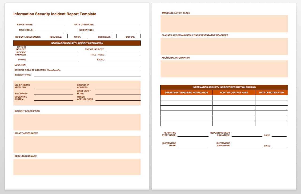 Free Incident Report Templates & Forms | Smartsheet For It Major Incident Report Template