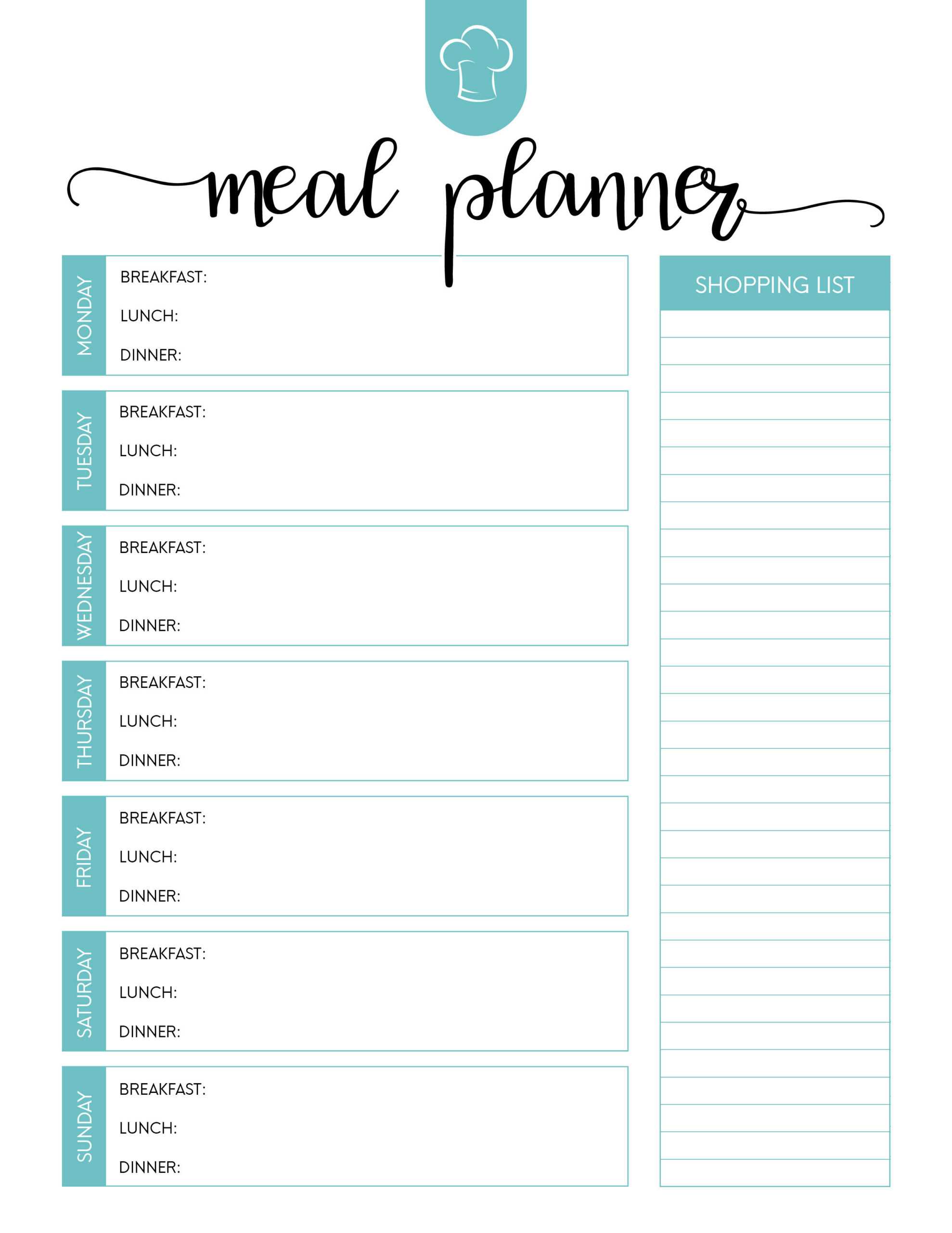 Free Meal Planner - Calep.midnightpig.co With Regard To Meal Plan Template Word