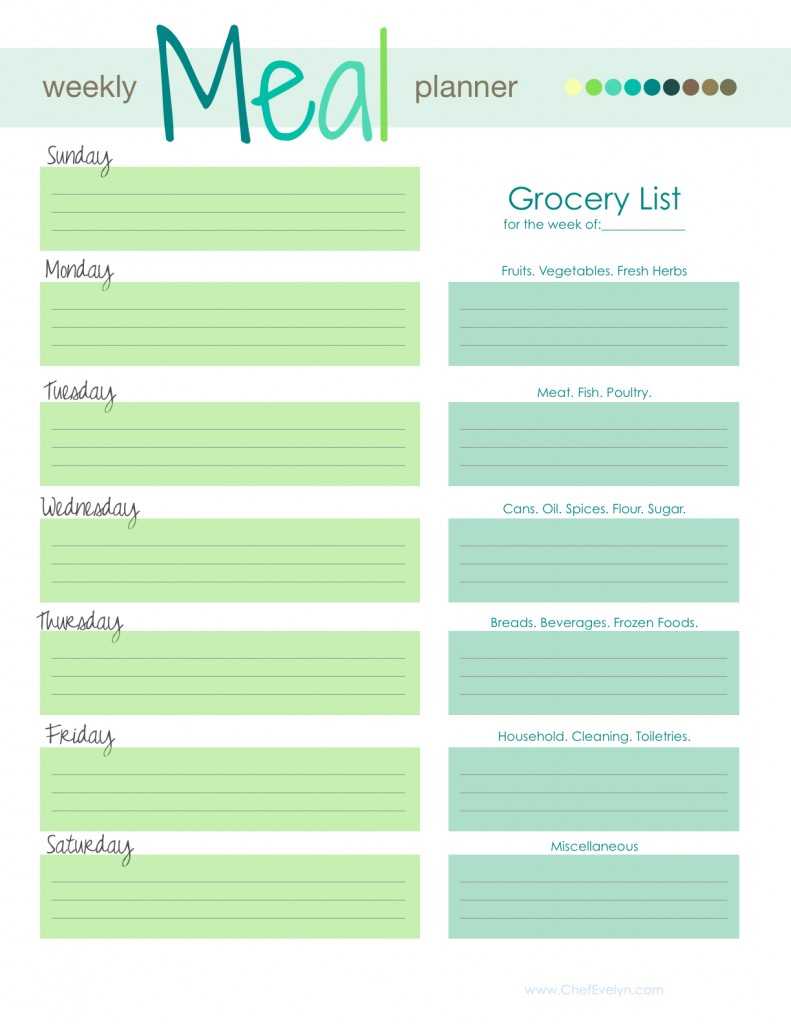 Free Meal Planner Template For Mac In Menu Planning Template Word