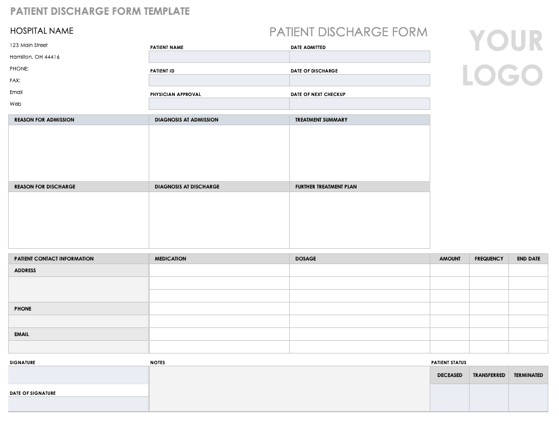 Free Medical Form Templates | Smartsheet Pertaining To Patient Care Report Template