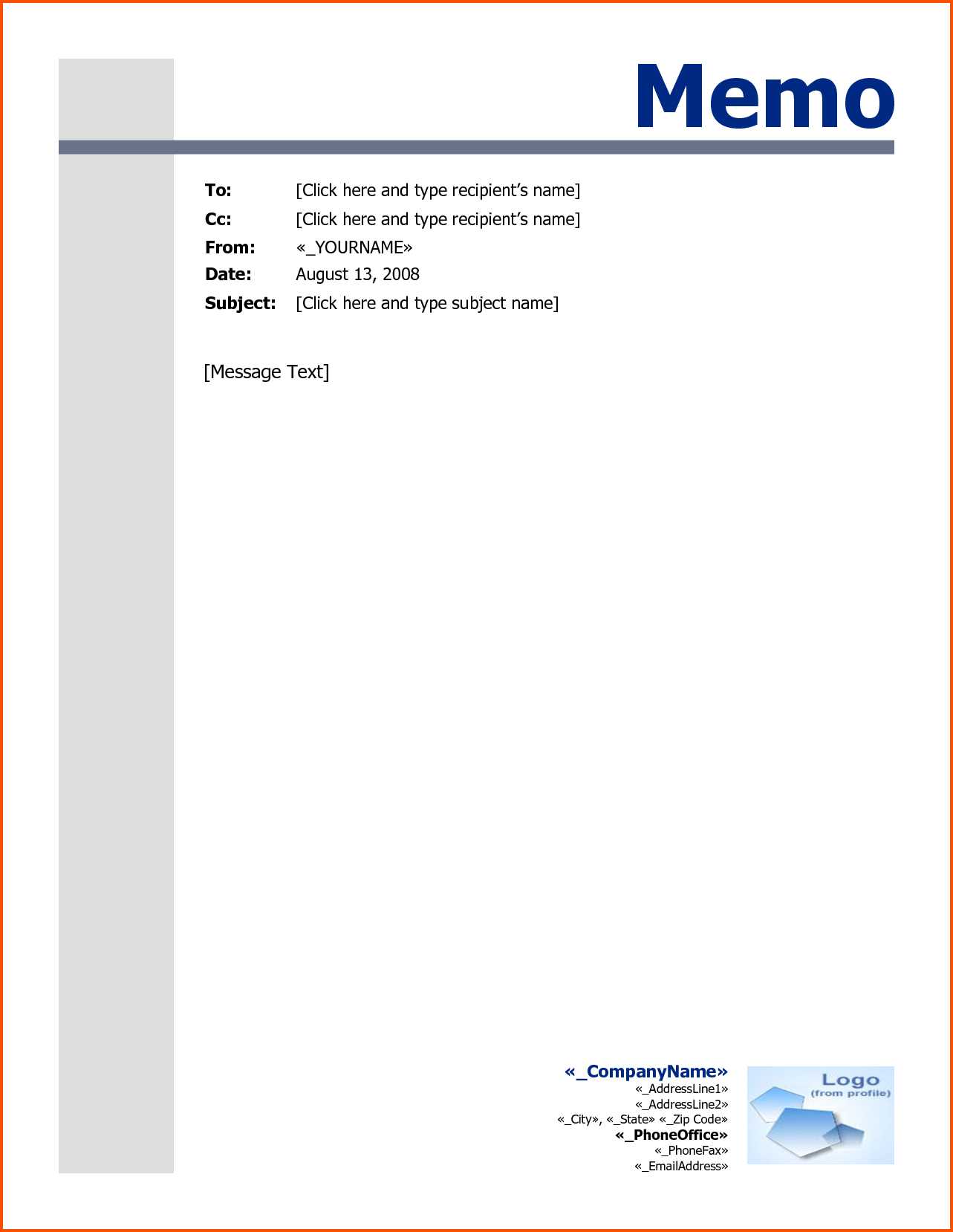Free Memo Template Word 2010 – Kerren Inside Memo Template Word 2013