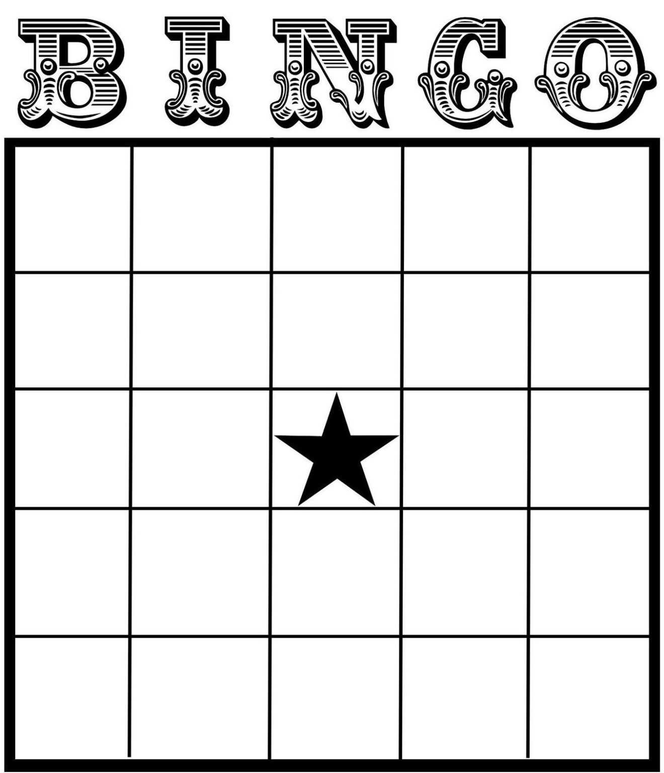 Free Printable Bingo Game Template