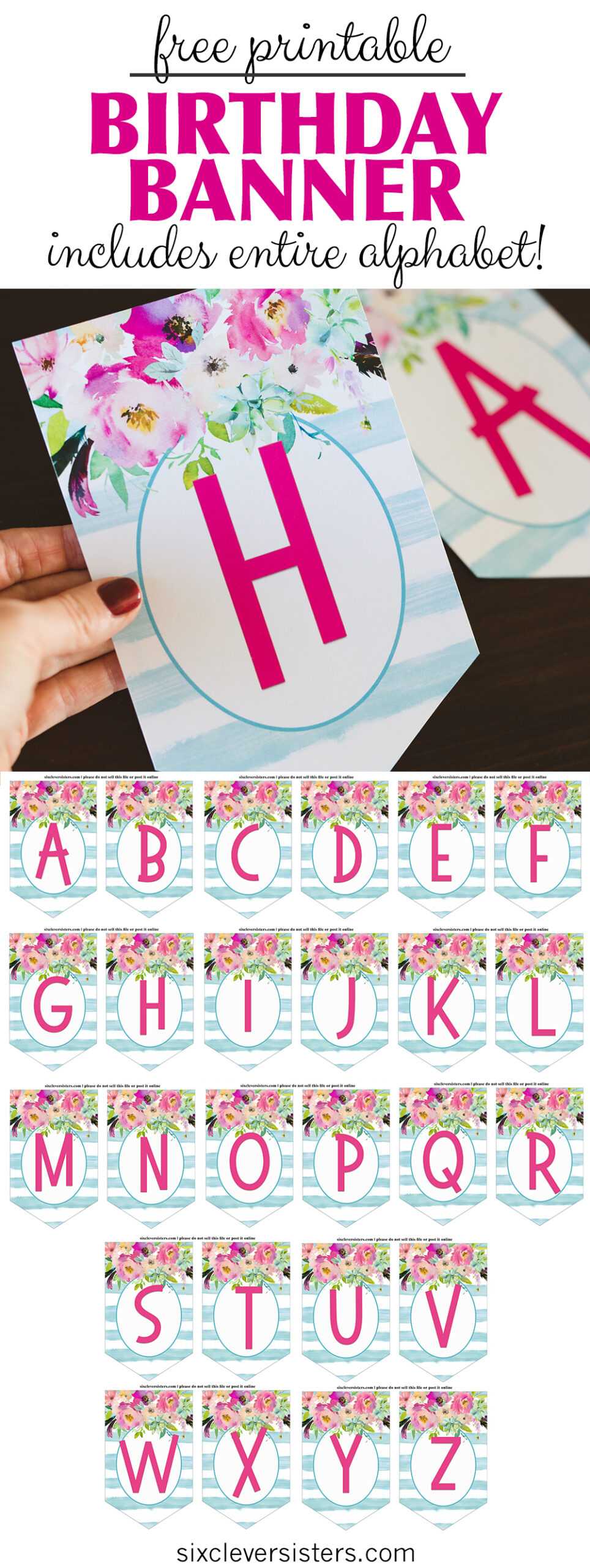 Free Printable Birthday Banner Letters - Calep.midnightpig.co Intended For Diy Banner Template Free