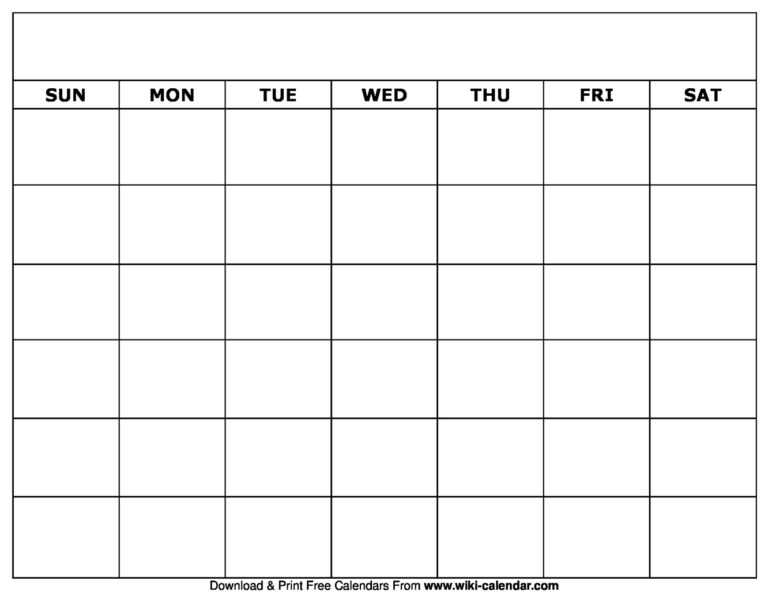 Free Printable Blank Calendar Templates – Dalep.midnightpig.co inside ...