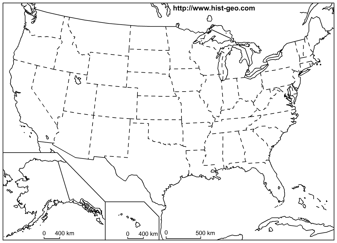 Free Printable Blank Map Of The United States Of America With Blank 