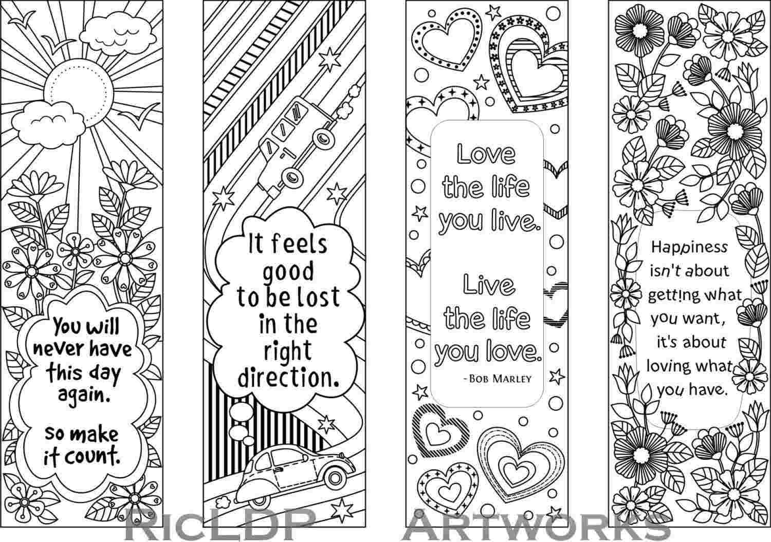 Free Printable Coloring Bookmarks Templates Printable In Free Blank Bookmark Templates To Print