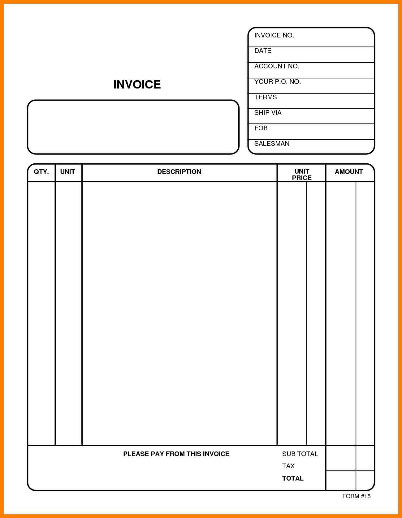 Free Printable Invoice Template Pdf | Shop Fresh With Regard To Free Printable Invoice Template Microsoft Word