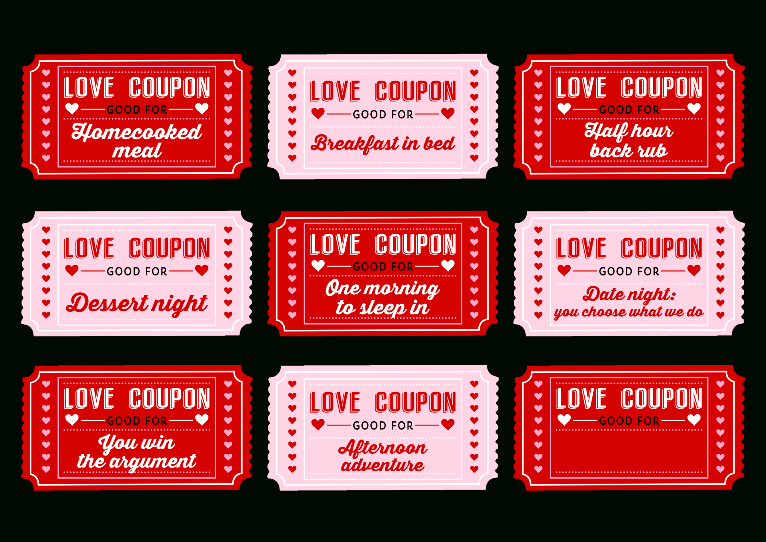 Free Printable Love Coupons For Her - Calep.midnightpig.co With Love Coupon Template For Word