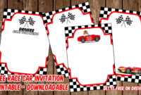 Free Printable Race Car Invitation Templates – Bagvania for Blank Race Car Templates