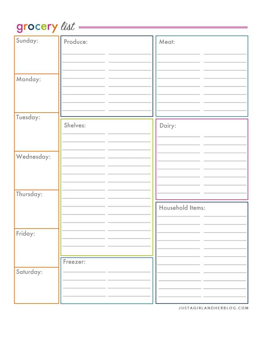 Free Shopping List Template Download - Dalep.midnightpig.co Within Blank Grocery Shopping List Template