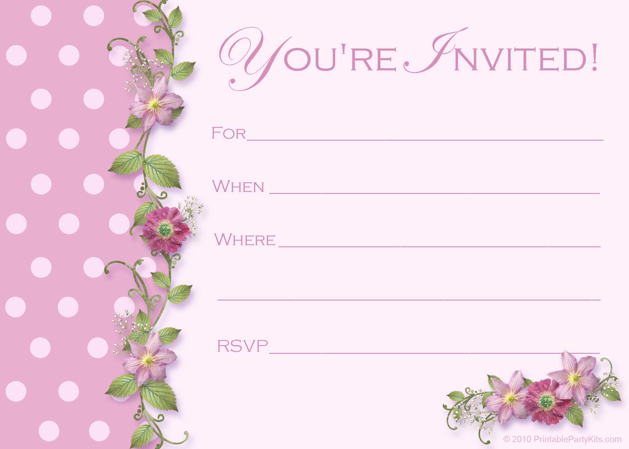 Free Sweet 16 Birthday Invitations – Bagvania With Regard To Blank Templates For Invitations