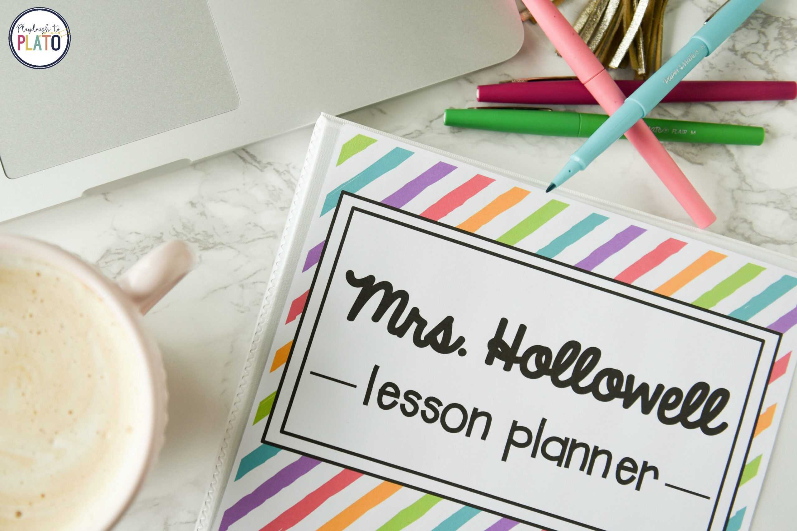 Free Teacher Planner Playdough To Plato Within Teacher Plan Book 