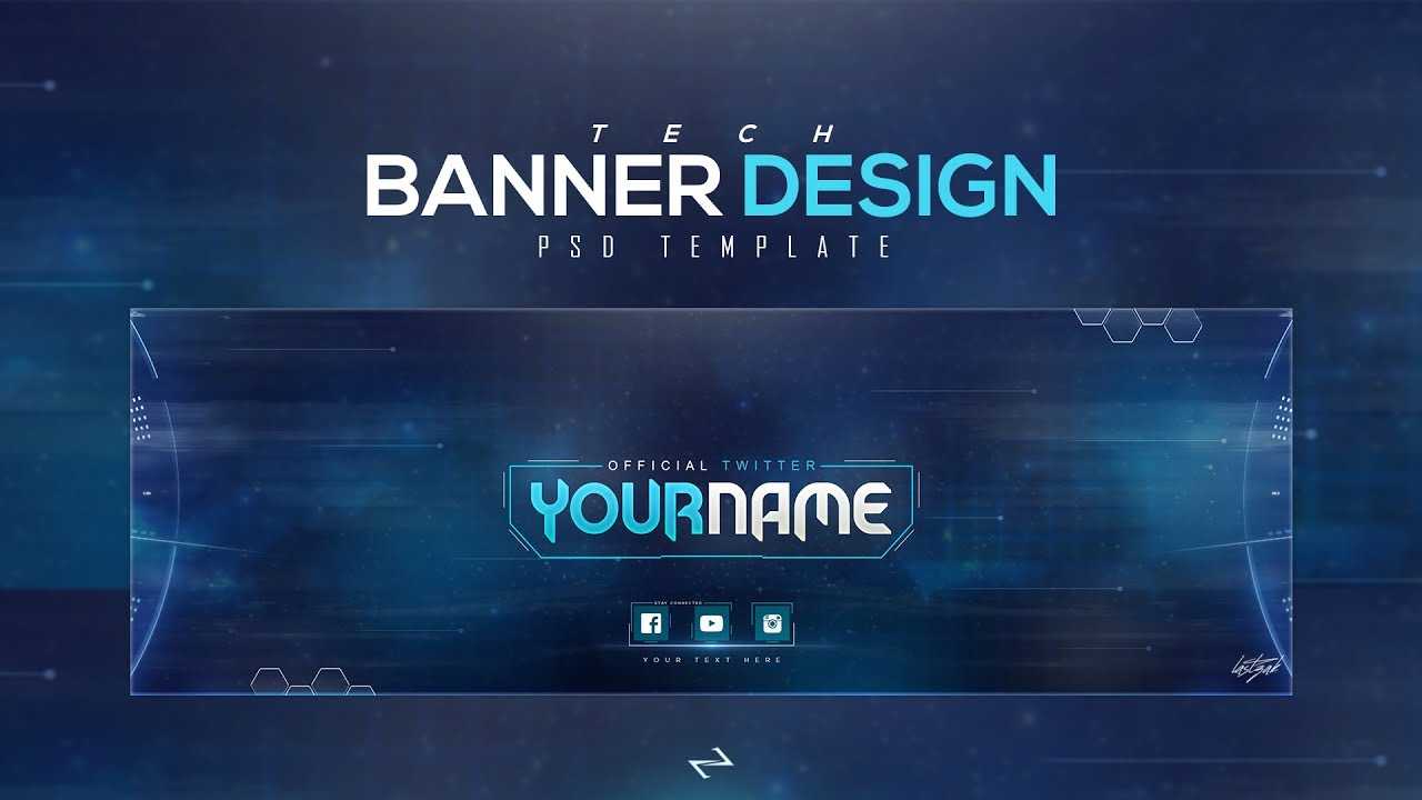 Free Tech Twitter Header Psd Template [Free Download] Intended For Twitter Banner Template Psd