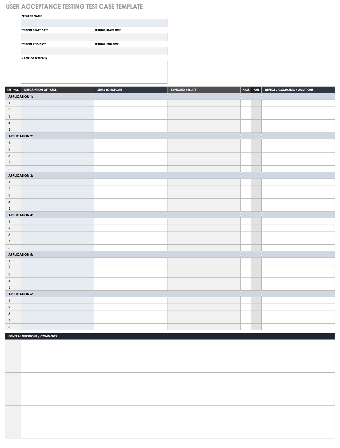 Free Test Case Templates | Smartsheet Within Acceptance Test Report Template