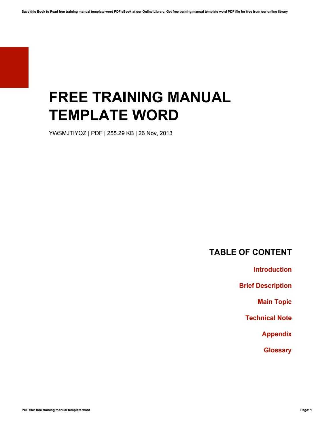 Free Training Manual Template Wordkazelink257 - Issuu Throughout Training Documentation Template Word
