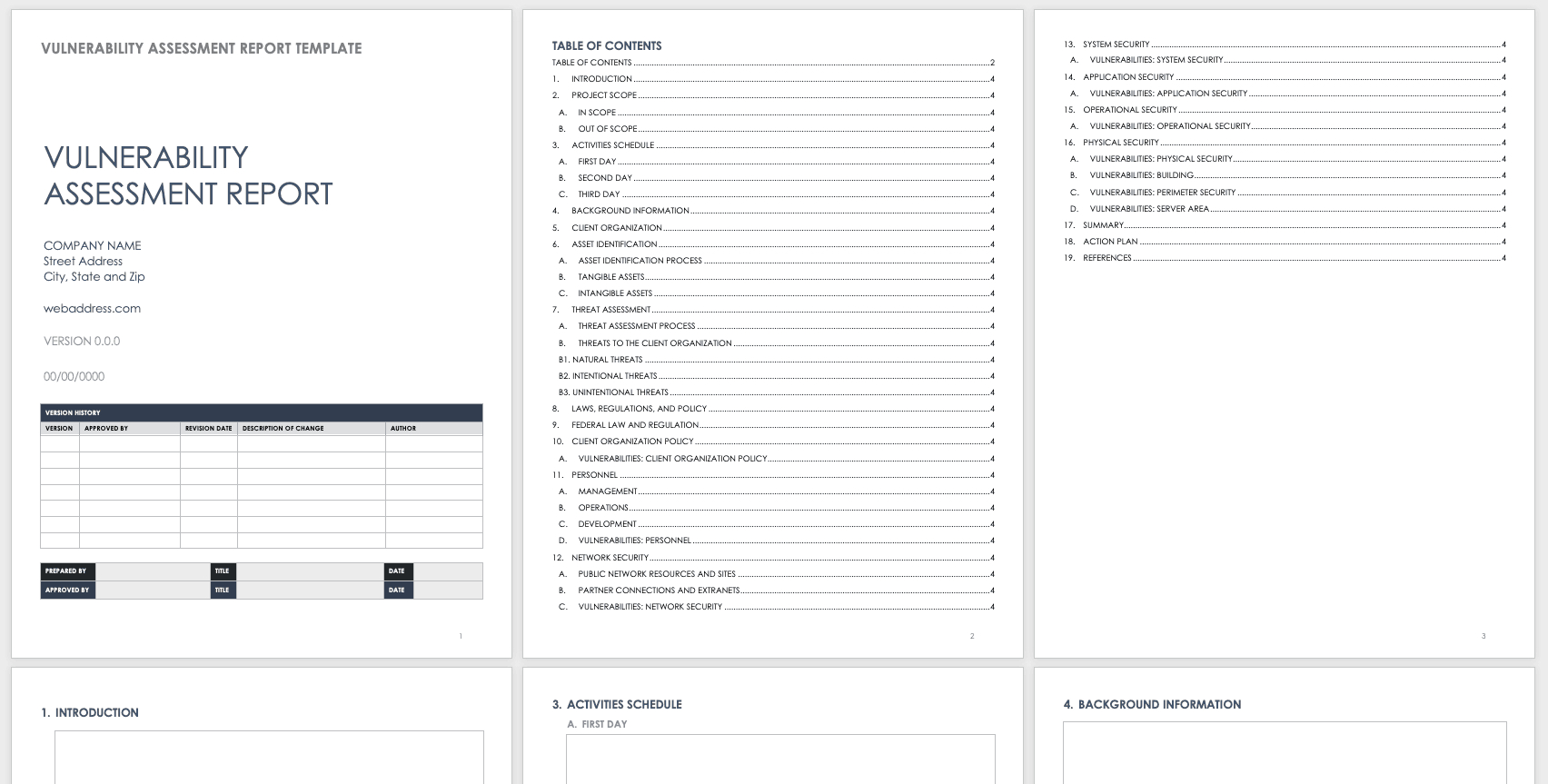 Free Vulnerability Assessment Templates | Smartsheet In Physical Security Report Template