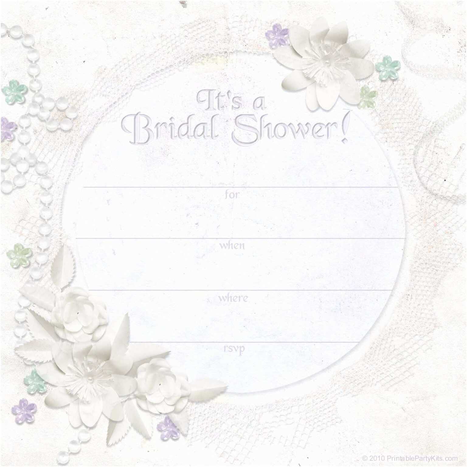 Free Wedding Shower Invitation Templates Bridal Shower within Blank