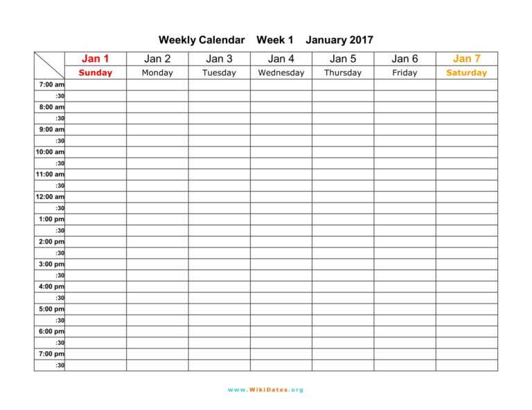 Free-Weekly-Schedule-Template-For-Work-Calendar-2-Excel-Free with Blank ...