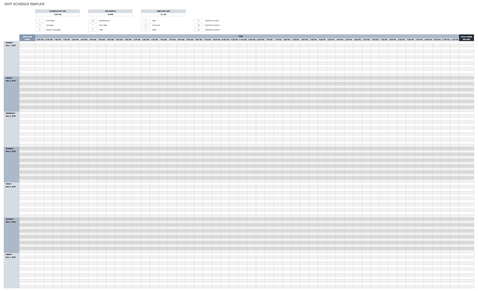 Free Work Schedule Templates For Word And Excel 