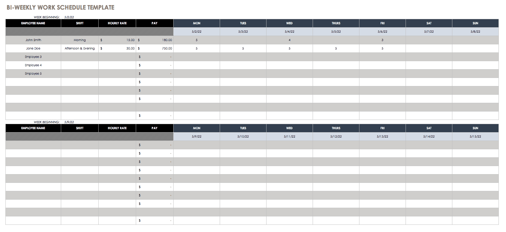 Free Work Schedule Templates For Word And Excel |Smartsheet Within Work Plan Template Word