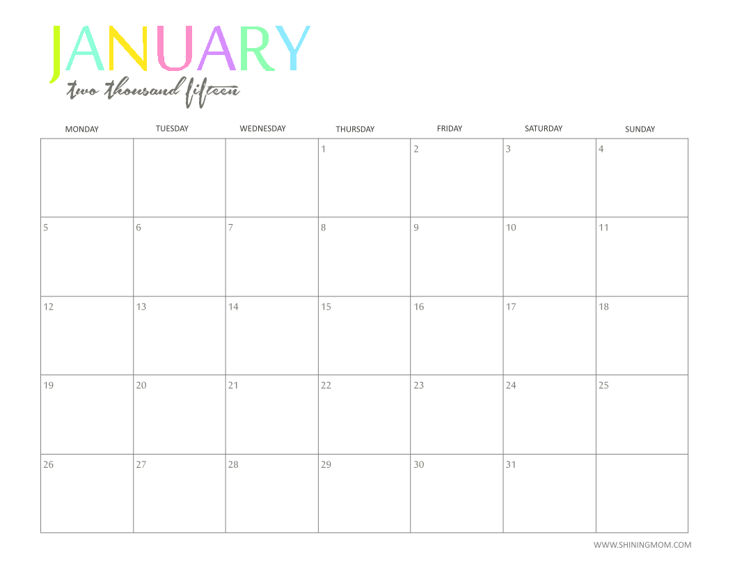 Fun Calendar Template – Dalep.midnightpig.co Regarding Blank Calendar Template For Kids