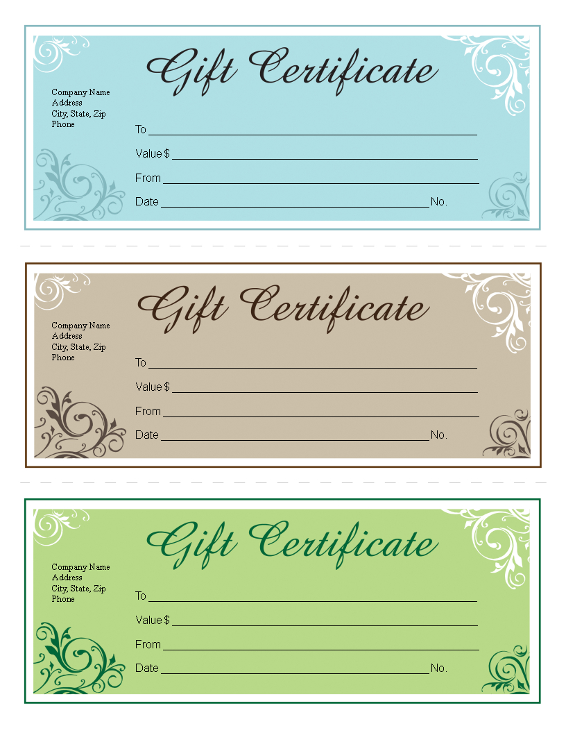 Gift Certificate Template Free Editable | Templates At Regarding Blank Certificate Templates Free Download