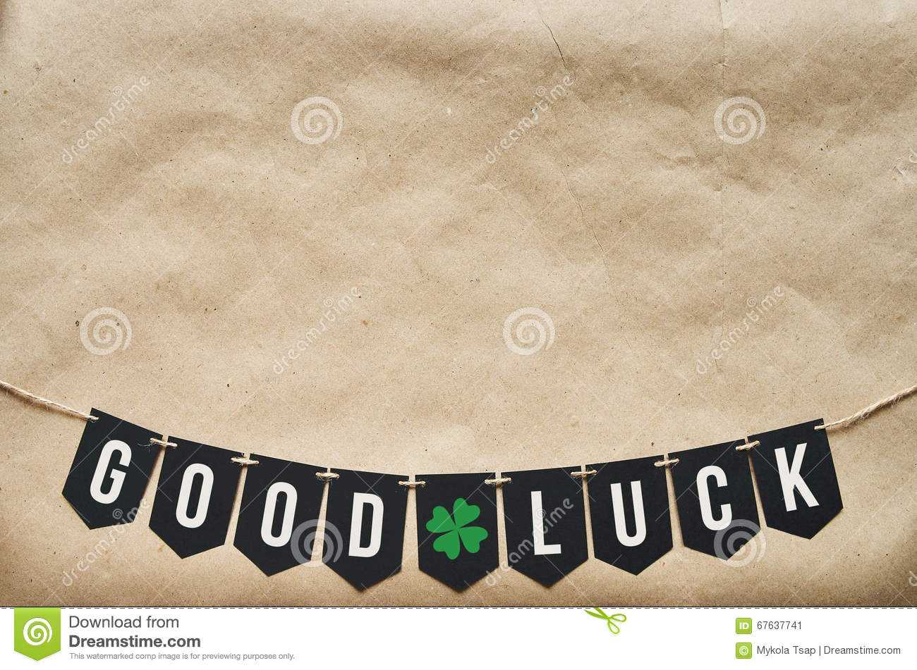 Good Luck Banner Lettering Stock Image. Image Of Preparation With Good Luck Banner Template