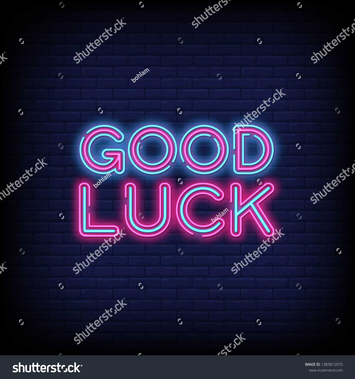 Good Luck Neon Sign Vector Abrick Stock Vector (Royalty Free Inside ...