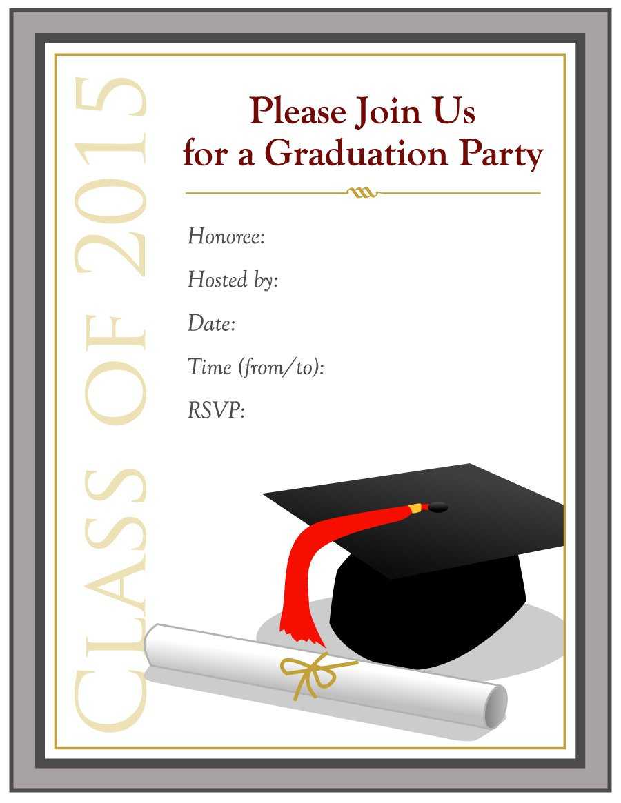 Graduation Invitations Templates Free – Dalep.midnightpig.co For Graduation Party Invitation Templates Free Word