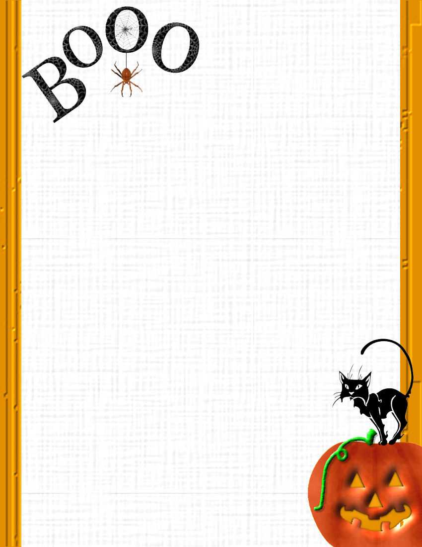 Halloween 1 Free Stationery Template Downloads With Free Halloween Templates For Word