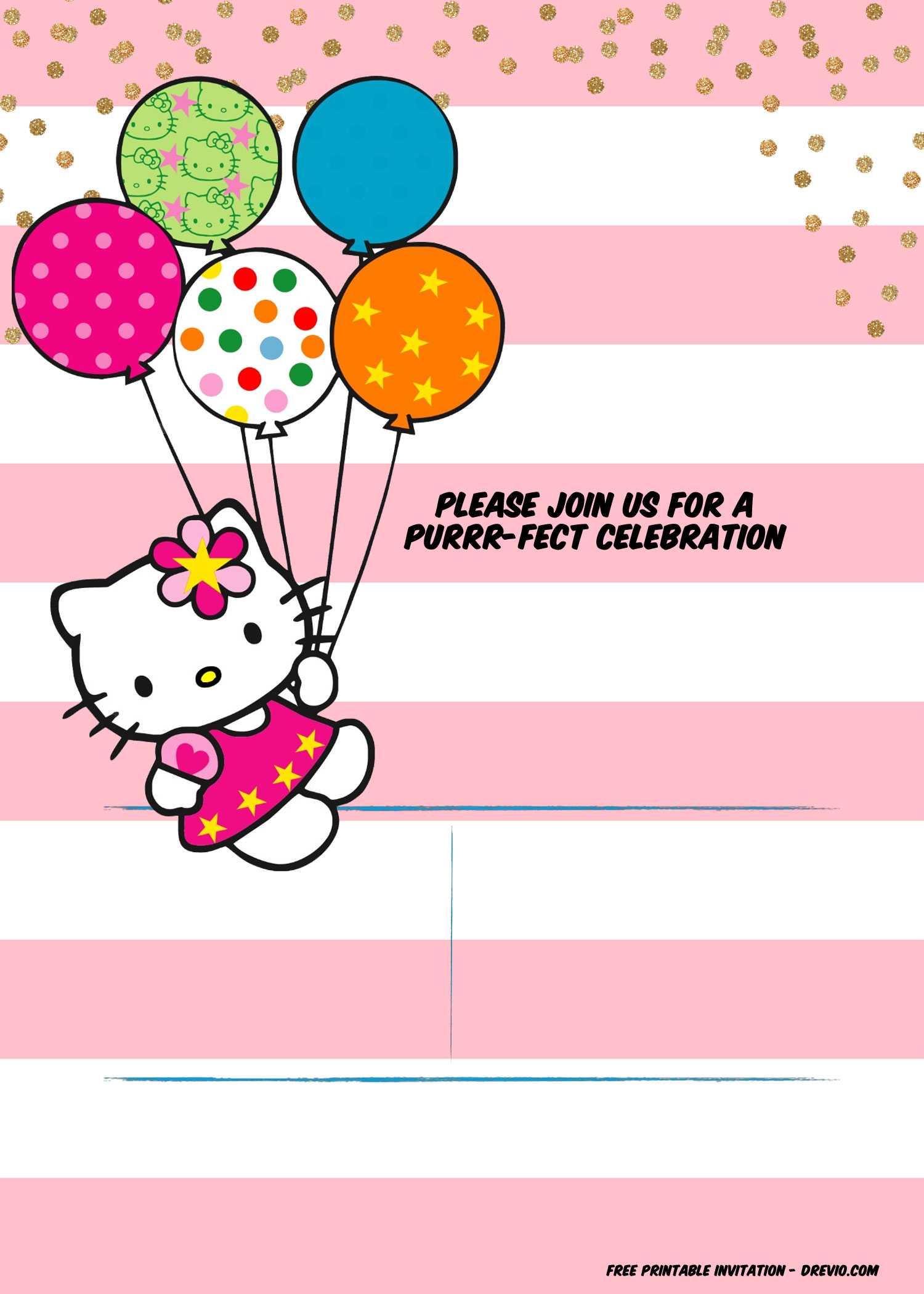 Hello Kitty Birthday Party Ideas – Invitations, Dress Pertaining To Hello Kitty Banner Template