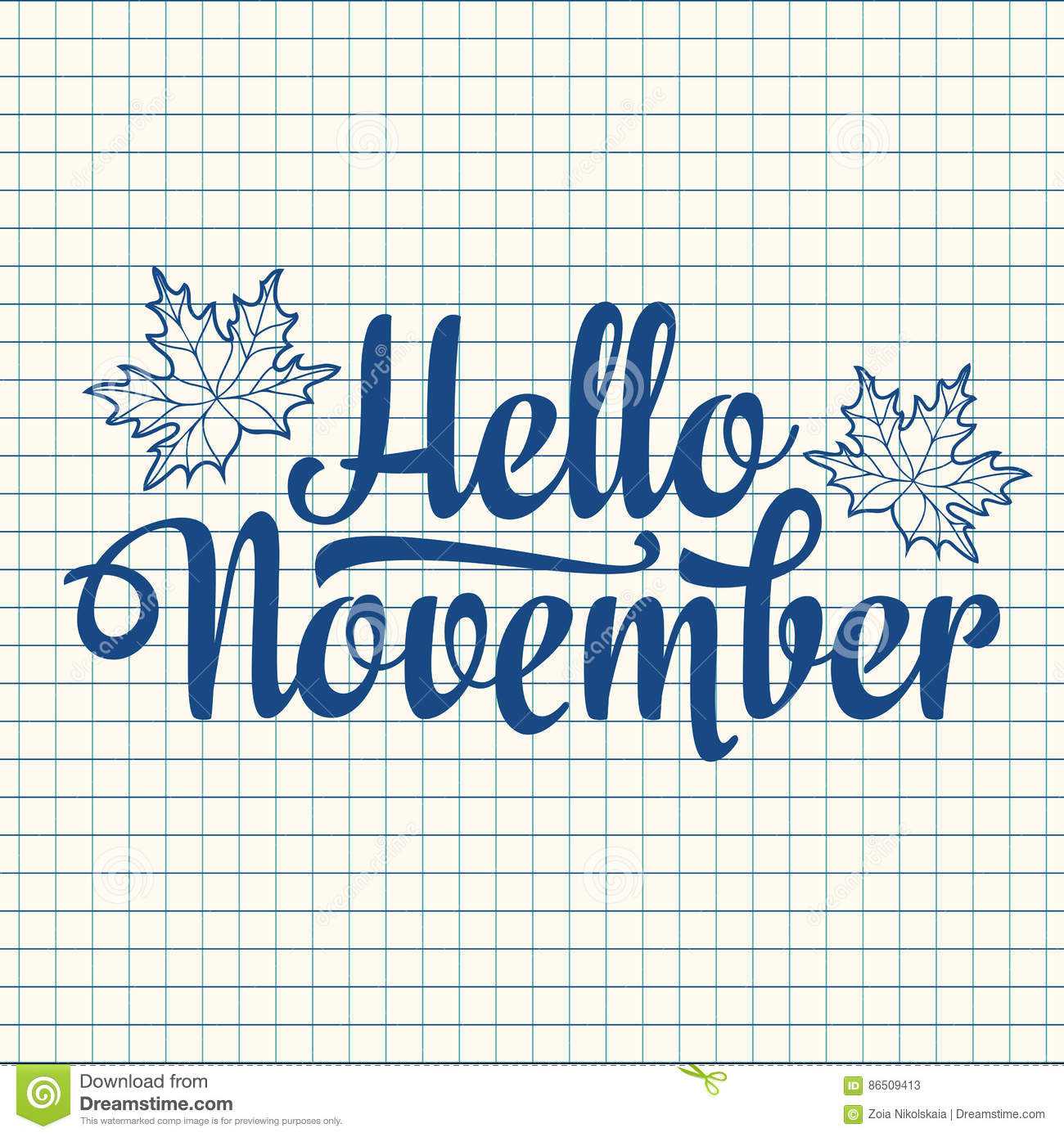 Hello November. Lettering Composition Flyer Or Banner Within Welcome Banner Template