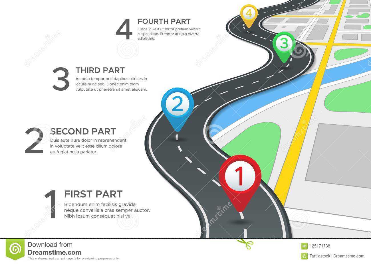 Highway Road Infographic. Street Roads Map, Gps Navigation Intended For Blank Road Map Template