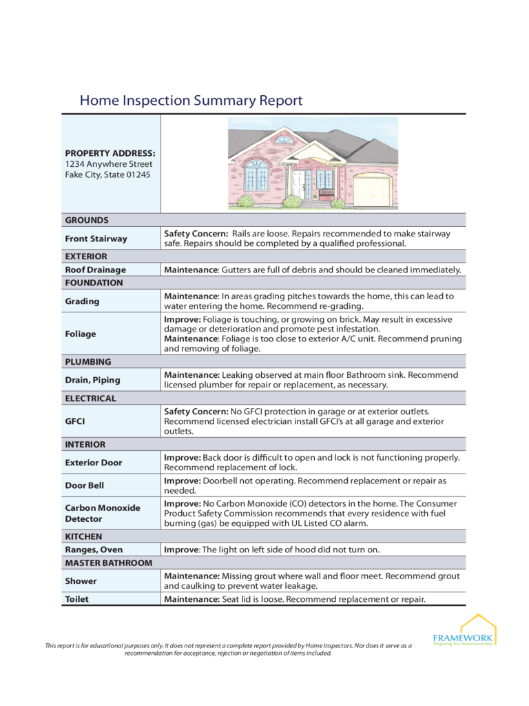 Home Inspection Report – 3 Free Templates In Pdf, Word With Regard To Home Inspection Report Template