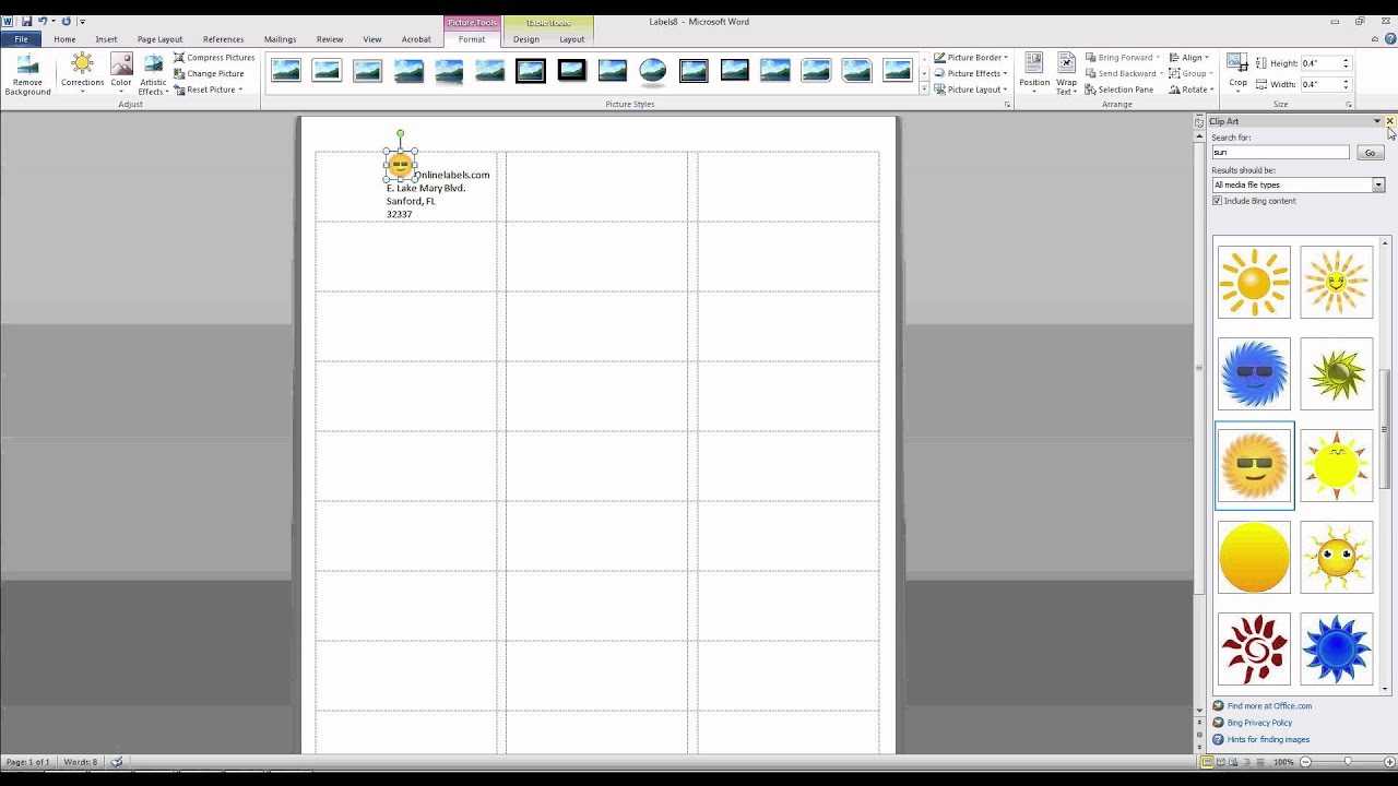 How To Add Images And Text To Label Templates In Microsoft Word Intended For Microsoft Word Sticker Label Template