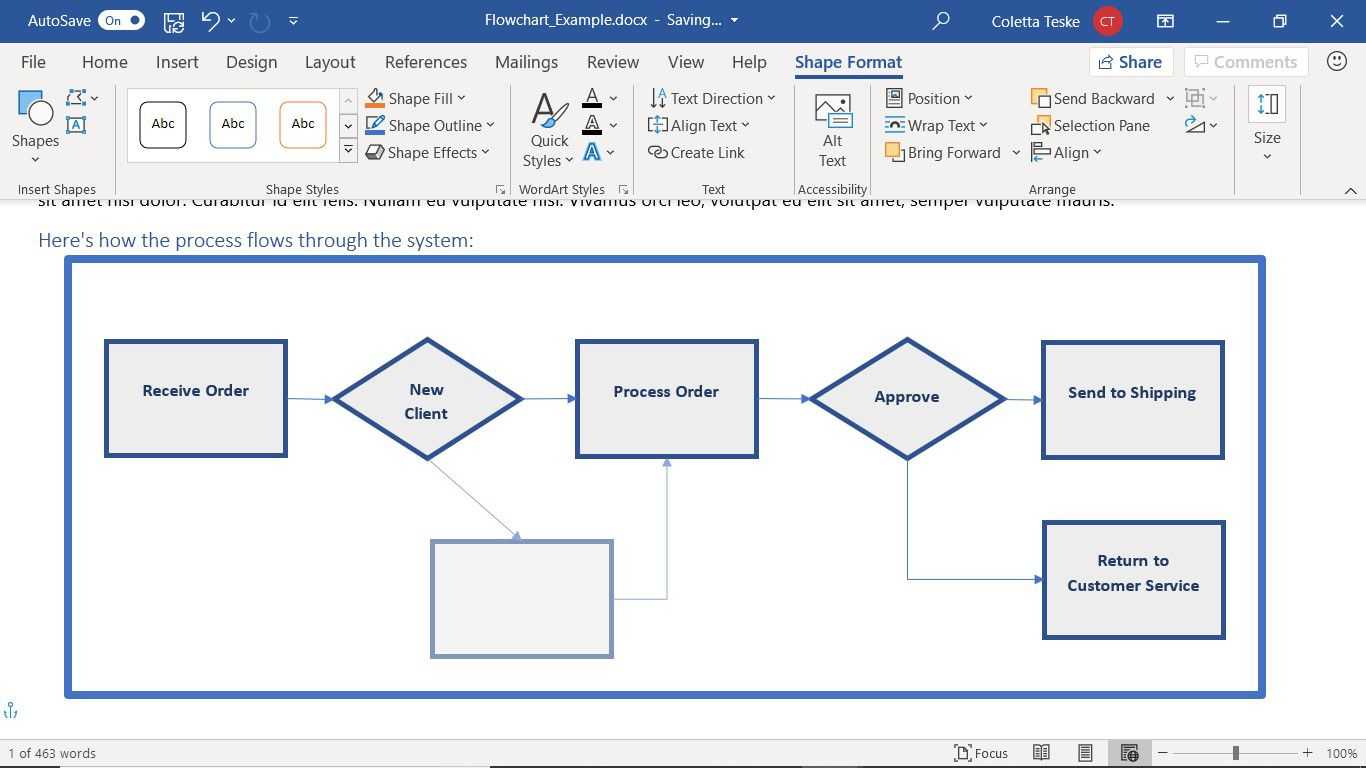 How To Create A Microsoft Word Flowchart With Regard To Microsoft Word Flowchart Template