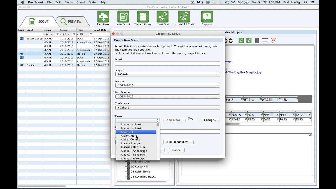 How To Create A Scouting Report For A Non D1 Team In Fastscout Advanced Regarding Scouting Report Basketball Template