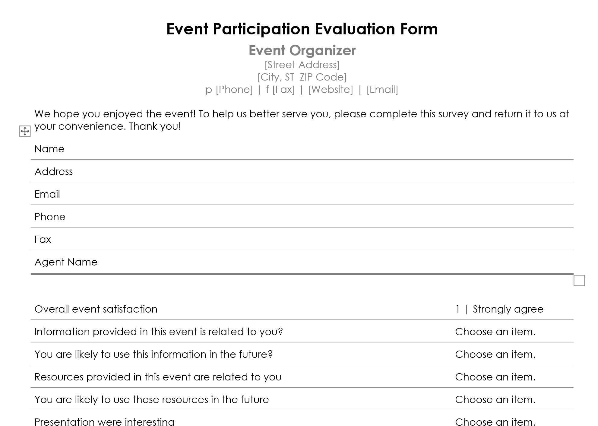 How To Create An Event Feedback Form (+Template) – Billetto Blog Throughout Event Survey Template Word