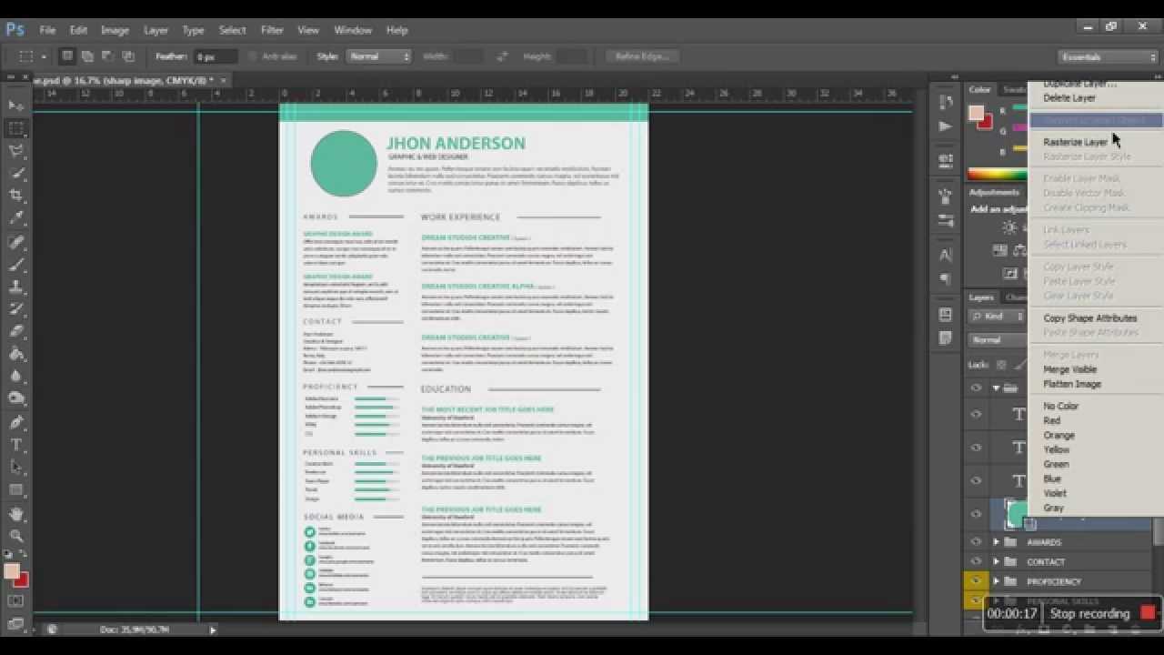 How To Edit Resume / Cv In Photoshop And Microsoft Word For How To Create A Cv Template In Word
