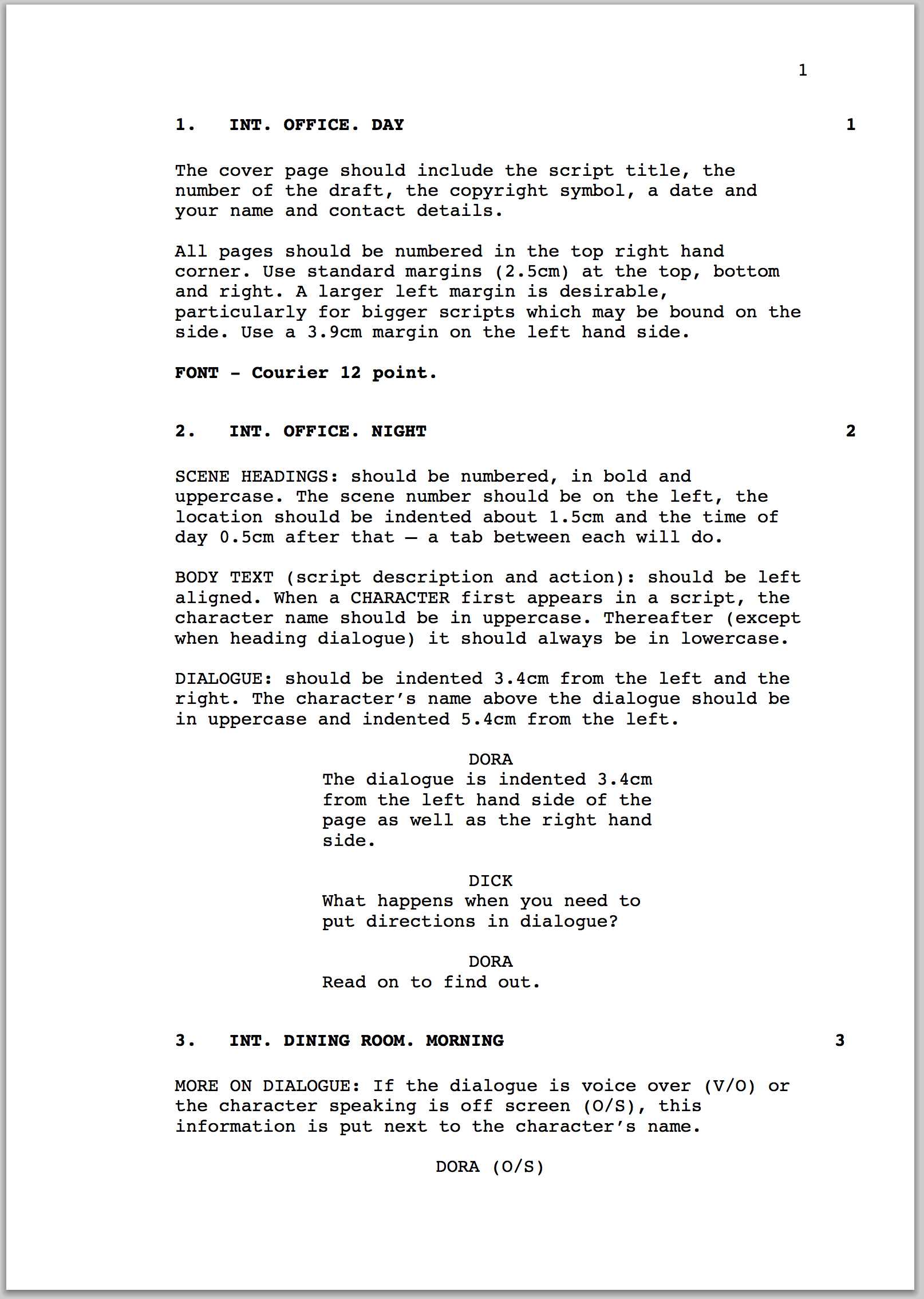How To Format A Screenplay | Australian Writers' Centre Blog Pertaining To Shooting Script Template Word