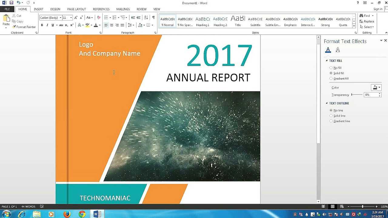 How To Make A Cover Page Design For Report And Book In Microsoft Word For Cognos Report Design Document Template