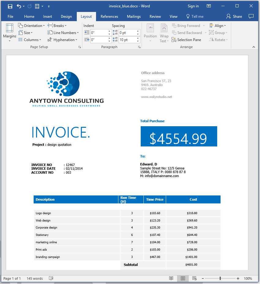 How To Make An Invoice In Word: From A Professional Template Within Invoice Template Word 2010