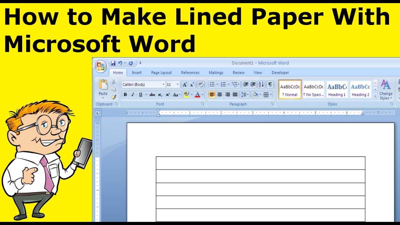 How To Make Lined Paper With Microsoft Word Throughout Microsoft Word Lined Paper Template