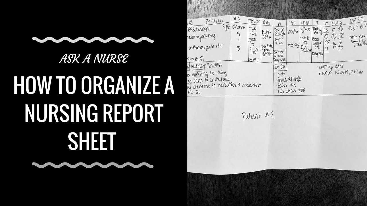 How To Organize A Nursing Report Sheet Regarding Nurse Shift Report Sheet Template