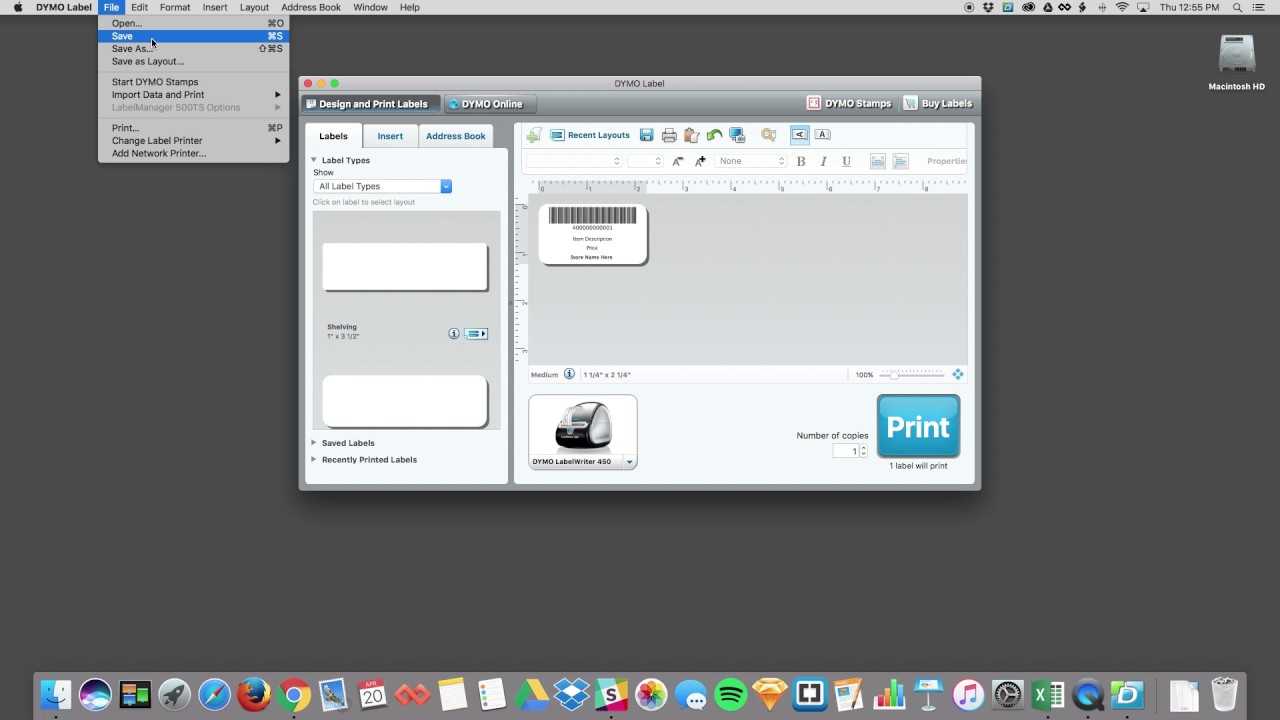 How To Print Labels With Dymo Labelwriter Software And Shopkeep Ipad Point  Of Sale Inside Dymo Label Templates For Word