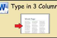 How To Type In 3 Columns Word throughout 3 Column Word Template