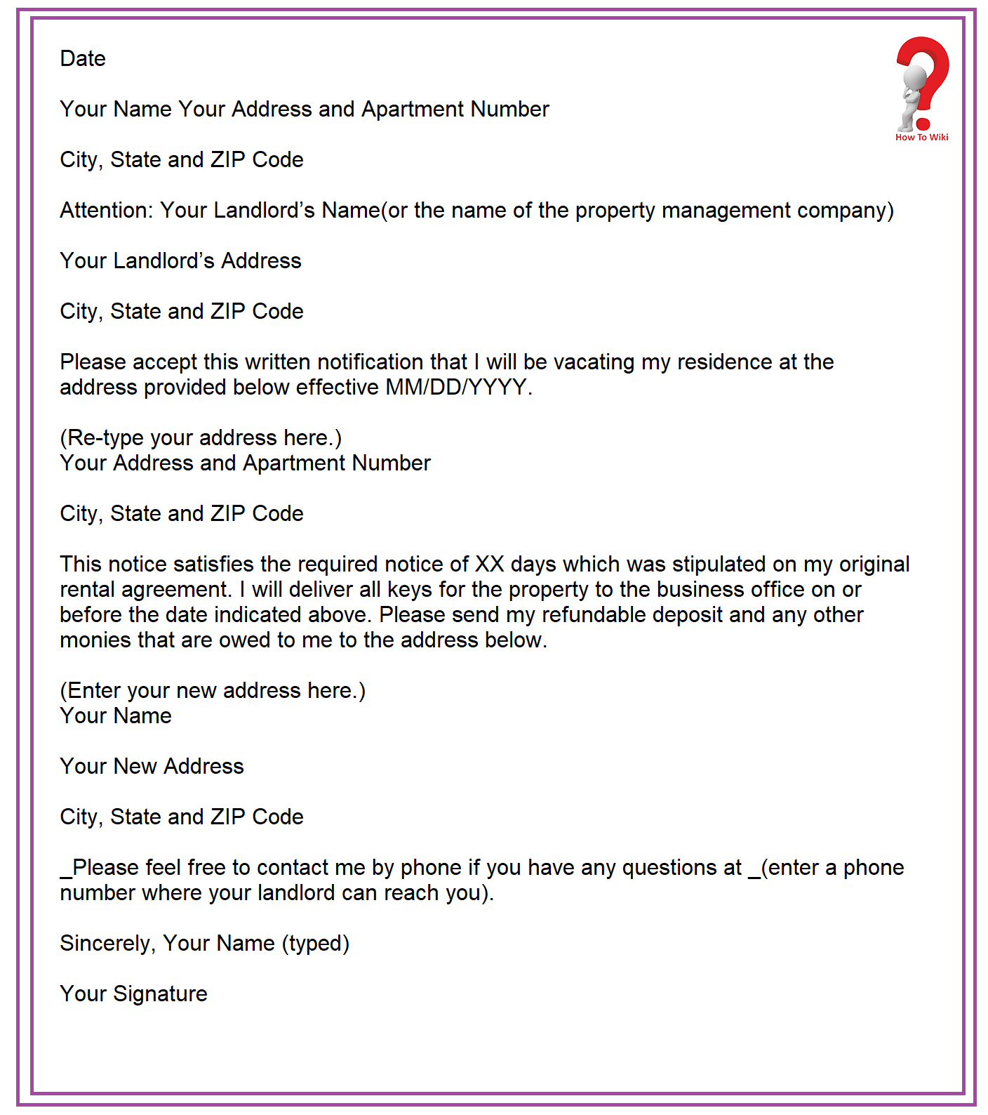 How To Write Notice Letter Template In Pdf & Word | How To Wiki Throughout 2 Weeks Notice Template Word