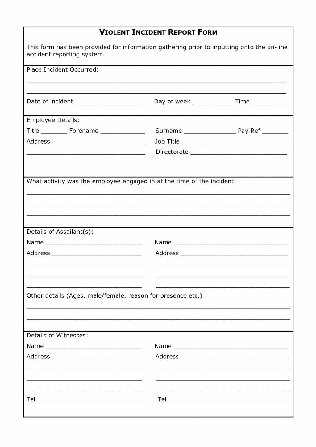 Hse Accident Incident Report Form – Dalep.midnightpig.co For Vehicle Accident Report Template