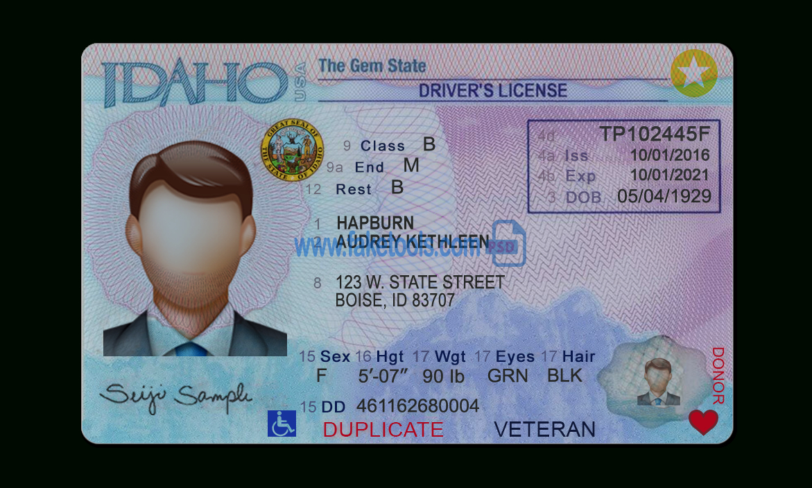 Idaho Driver License Psd Template With Blank Drivers License Template