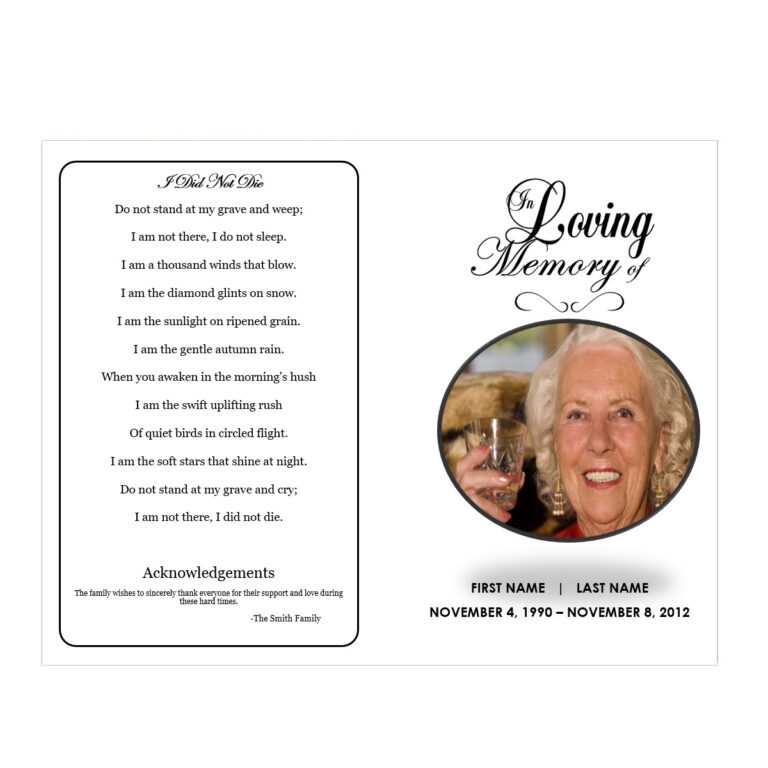 Free Funeral Program Templates In Word Format Inside Free